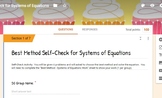 Best Method Systems of Equations Self-Check GOOGLE FORM Activity