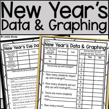 Preview of New Year's and New Year's Eve Data & Graphing Worksheets
