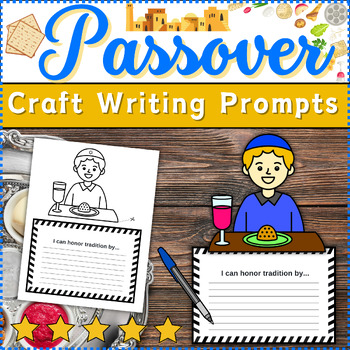 Preview of Best Passover ✡️ Activities: Writing Prompts Craft Template for ✡️Jewish Holiday