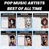 Famous Pop Music Artists Reading Comprehension Bundle | Be
