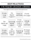 Best Practices for English Language Learners Poster