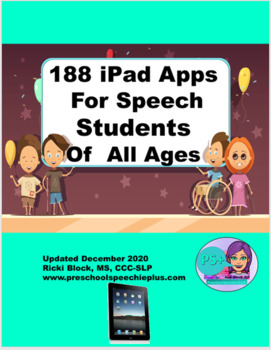 Preview of 188 iPad Apps for Speech Students Updated FREEBIE