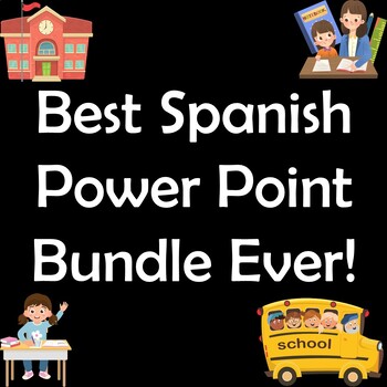 Preview of Best Spanish Power Point Bundle Ever!/Familia, Escuela, Tiempo, Meses, Numeros