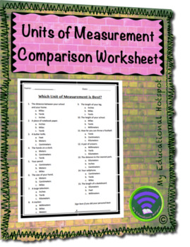 Preview of Best Unit of Measurement (choosing the most appropriate unit) Assessment