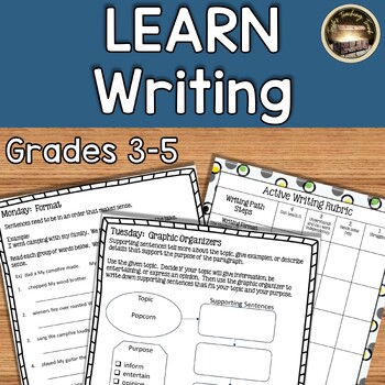 Preview of Writing Strategies Daily Practice- Lessons, Graphic Organizers- Grade 3, 4, 5