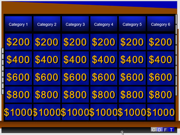 Preview of Best and Most Realistic Jeopardy PowerPoint Template w/ Instructions and MUSIC!