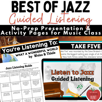 Preview of Best of Jazz Music Presentation | Jazz Guided Listening Unit & Activity Sheets