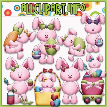 Preview of Betsy Bunny Loves Easter Clip Art & Digital Stamp Bundle