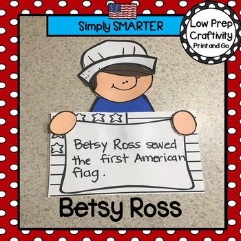 Preview of Betsy Ross Writing Cut and Paste Craftivity
