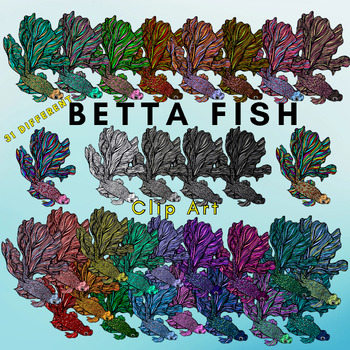 Preview of Betta Fish Clip Art