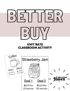 Preview of Better Buy - Unit Rate Classroom Activity