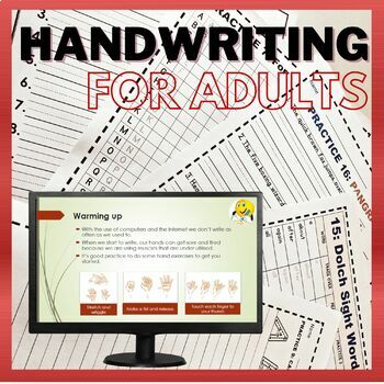 Preview of Print Handwriting for Adults and Teens - PowerPoint and Worksheets - Editable