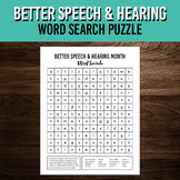 Better Speech and Hearing Month Word Search Puzzle