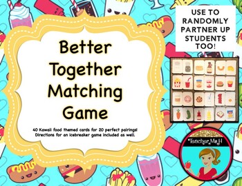 Preview of Better Together Matching Game and Partner Activity | 3 Games in 1