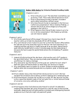 Preview of Better With Butter Reading Guide and Student Quiz
