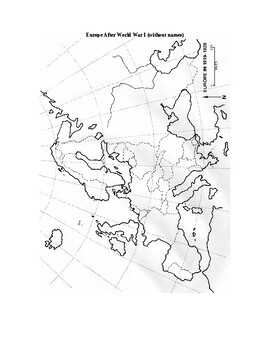 Detailed Map: Europe After World War 1 Map Worksheet Answers