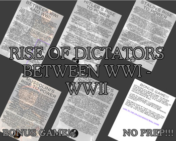 Preview of Between the Wars: Rise of Dictators Stations activity - Bonus Game to Review!!!!