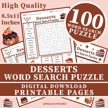 Preview of Beverages Word Search Puzzle Printable Worksheet Activity (For Kids & Adults)