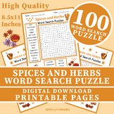 Spices and Herbs Word Search Puzzle Worksheet Activity