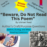 Beware: Do Not Read This Poem by Ismael Reed Author's Craf
