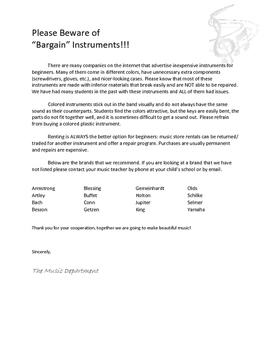 Preview of Beware of Bargain Instruments!