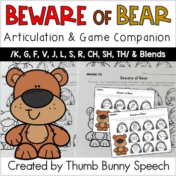 BEWARE OF THE BEAR, GAME COMPANION BUNDLE (ARTICULATION & LANGUAGE)