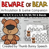 Beware of the Bear Game Companion for Articulation