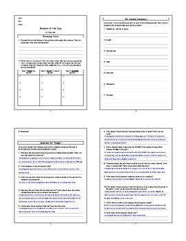 Beware Of The Dog By Roald Dahl Lesson Plan Worksheets Questions Key