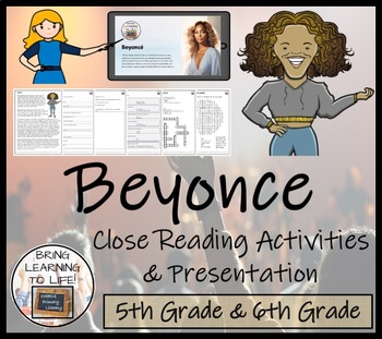 Preview of Beyonce Close Reading Comprehension Activity 5th Grade & 6th Grade