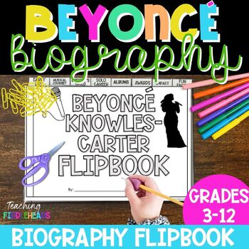 Preview of Beyonce Knowles-Carter Biography Flip Book | Pop Star Writing Activity