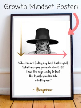 Preview of Beyonce Queen B Singer Diva  Hip Hop Rap Rapper Growth Mindset Poster