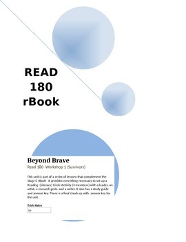 Preview of Beyond Brave - Read 180 rBook  (Workshop 1) English 1 Supplement