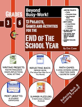 Preview of Beyond Busy-Work!  13 Projects, Games & Activities for Year End: Gr. 3-6