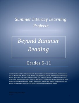 Preview of Beyond Summer Reading:  Extended Literacy Projects