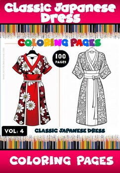 Preview of Beyond the Kimono: 100 Breathtaking Japanese Dresses to Color in Vol. 4