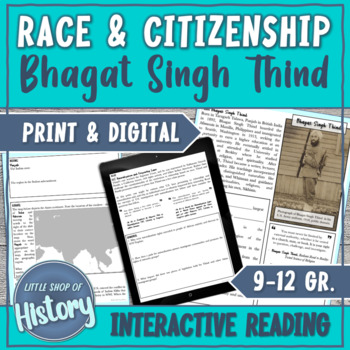 Preview of Bhagat Singh Thind | Race and Citizenship Interactive Reading/ Nonfiction Text