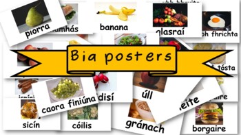 Preview of Bia PowerPoint/Posters (Gaeilge - food items)