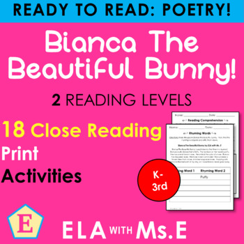 Preview of Bianca The Beautiful Bunny | Close Reading | PDF |