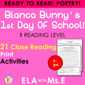 Preview of Bianca's 1st Day Of School | Close Reading | PDF |