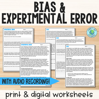 Preview of Bias & Experimental Error - Reading Comprehension Worksheets