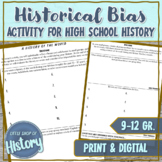 Bias and History Historical Thinking Activity with Lesson 