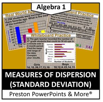 Preview of (Alg 1) Measures of Dispersion (Standard Deviation) in a PowerPoint Presentation