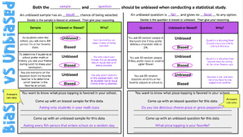 Biased vs Unbiased Samples and Questions Google Slides Digital Notes