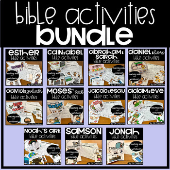 Preview of Bible Activities Bundle l Old Testament Bible Curriculum l Bible Lessons