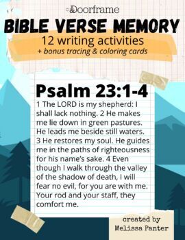 Preview of Bible Activities for Verse Memory Psalm 23 "the LORD is my shepherd"
