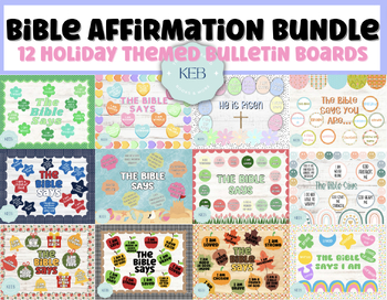 Preview of Bible Affirmation Bulletin Board Bundle