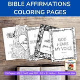 Bible Affirmations Coloring Pages - Commercial Use Allowed