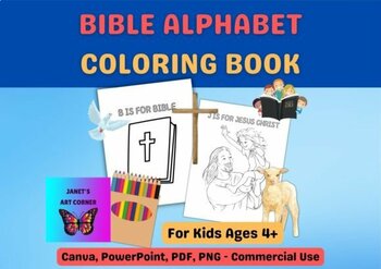 Preview of bible alphabet coloring pages for toddlers pdf- coloring pages printable
