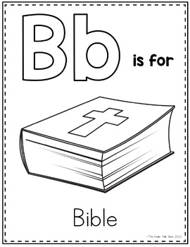 Bible Alphabet Coloring Pages by The Kinder Kids | TPT