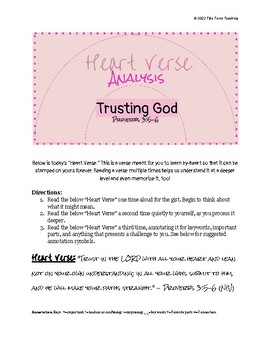 Preview of Bible Analysis and Comprehension Questions: Proverbs Bible Study, Trusting God